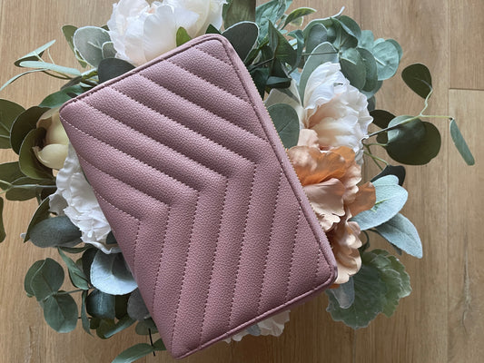 LW Aldo Cherry Taupe Chevron Planner Wallet - Limited Edition